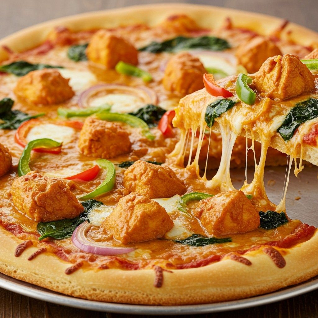 Chicken Tikka Pizza🟥( DILLI CAFÉ )
