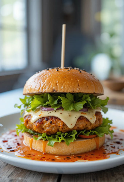 Chicken Cheese Burger🟥( DILLI CAFÉ )