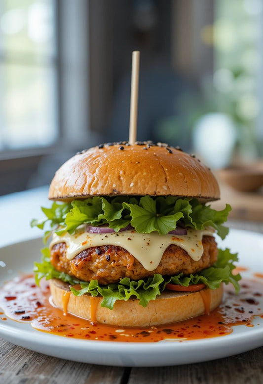 Chicken Cheese Burger🟥( DILLI CAFÉ )